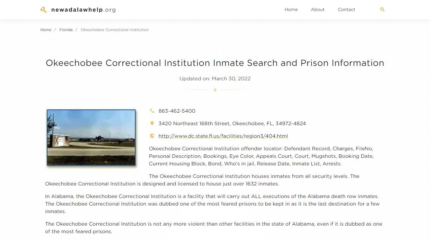 Okeechobee Correctional Institution Inmate Search ...